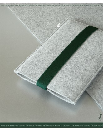 ARCHITECT Wollfilz für iPad Mini Sleeve hellgrau/dunkelgruen