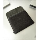 BLACK BASIC felt and leather iPad sleeve