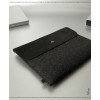 BLACK BASIC felt and leather iPad sleeve