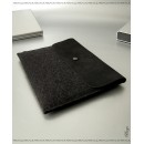 BLACK BASIC felt and leather iPad sleeve