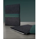 ARCHITECT wool felt sleeve for your iPad graphite/fir green